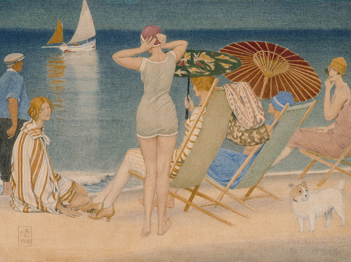 Parasols, Southwold by Joseph Southall